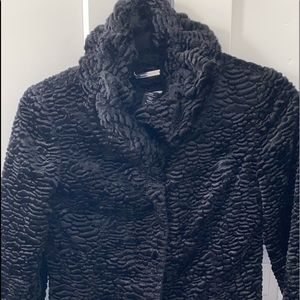 Black/White House velvet snap coat W/pockets XXS